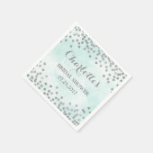 Blauwe Waterverf Zilveren Confetti Vrijgezellenfee Servet (Hoek)