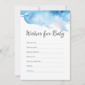 Blauwe waterverfspatten Baby Shower Wensen voor ba Kaart (Voorkant)