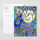 Blauwe Waterverven Briefkaart (Voorkant / Achterkant)