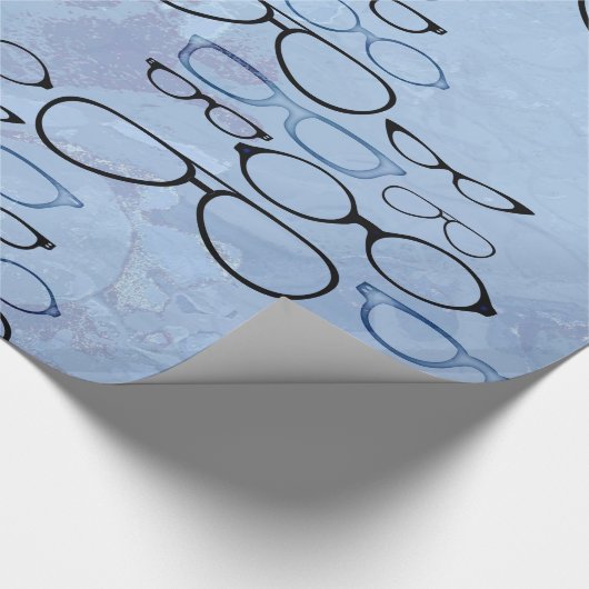 Blauwe Waterverven Lijsten van glasvezel Cadeaupapier (Hoek)