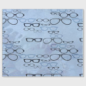 Blauwe Waterverven Lijsten van glasvezel Cadeaupapier (Vlak)