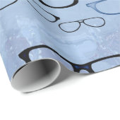 Blauwe Waterverven Lijsten van glasvezel Cadeaupapier (Rol Hoek)