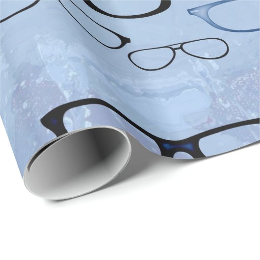 Blauwe Waterverven Lijsten van glasvezel Cadeaupapier (Rol Hoek)