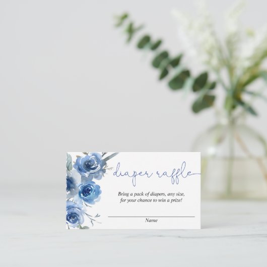 Blauwe waterverven, luidop informatiekaartje (Staand voorkant)