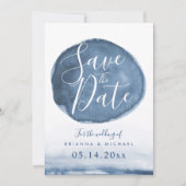 Blauwe watervlek op het meer | Aangepast: de datum Save The Date (Voorkant)