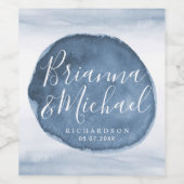 Blauwe watervlek op het meer | Gepersonaliseerde n Wijn Etiket (Enkel label)