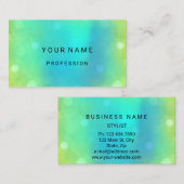 Blauwe waterzuivering Abstracte minimale groene ec Visitekaartje (Voorkant / Achterkant)