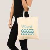 Blauwe Waves Summer Beach Tote Bag (Voorkant (product))
