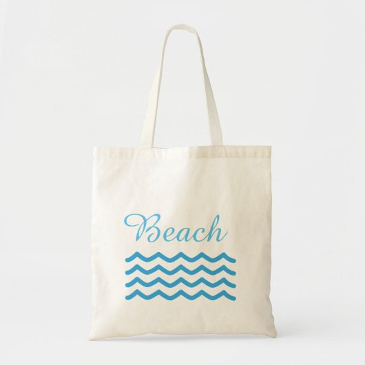Blauwe Waves Summer Beach Tote Bag (Voorkant)