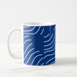 Blauwe Wavy lijnen met patroon Koffiemok