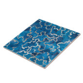Blauwe Wavy Waterverf textuur Tegeltje (Zijkant)
