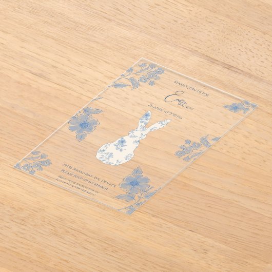 Blauwe wc Pasen Acryl Uitnodigingen (Laagn)