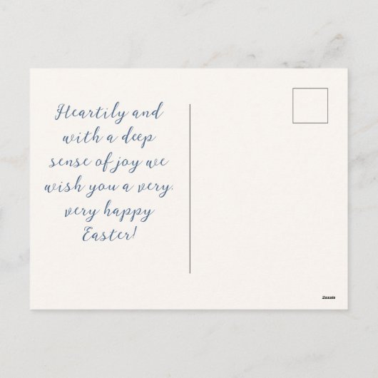 Blauwe wc Pasen Feestdagenkaart (Achterkant)