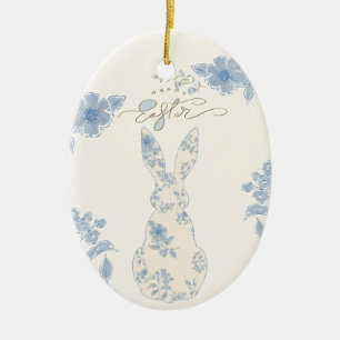 Blauwe wc Pasen Keramisch Ornament
