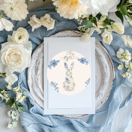 Blauwe wc Pasen Ronde Sticker