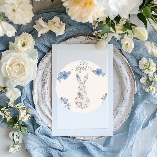 Blauwe wc Pasen Ronde Sticker