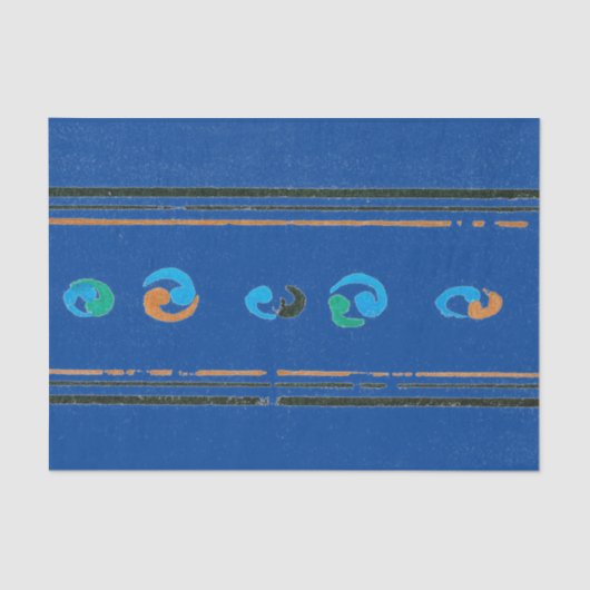 BLAUWE WEEFSELPAPIER JAPANESE TEXTIELAFDRUKKING TISSUEPAPIER (Voorkant)