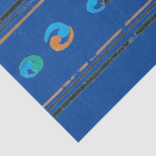 BLAUWE WEEFSELPAPIER JAPANESE TEXTIELAFDRUKKING TISSUEPAPIER (Detail)