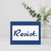 Blauwe weerstand weerstaan briefkaart (Staand voorkant)