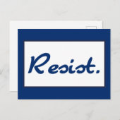 Blauwe weerstand weerstaan briefkaart (Voorkant / Achterkant)