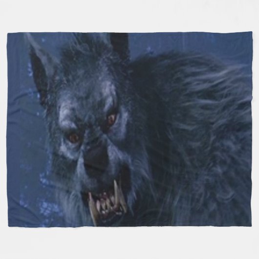 BLAUWE WEERWOLF FLEECE DEKEN (Voorkant (Horizontaal))