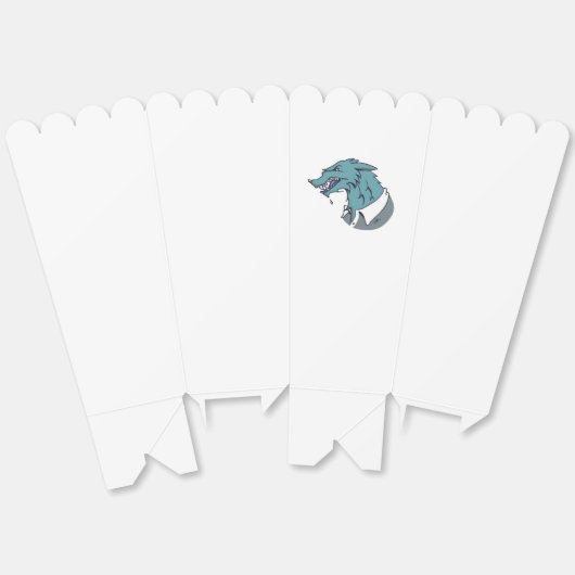 Blauwe Weerwolf witte popcorn dozen Bedankdoosjes (Ongevouwen)