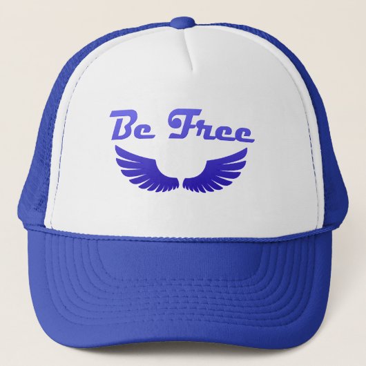 Blauwe wees vrij hoed trucker pet (Voorkant)