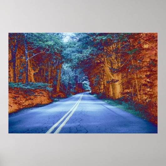 Blauwe wegen poster (Voorkant)