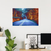 Blauwe wegen poster (Thuiskantoor)