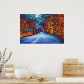 Blauwe wegen poster (Keuken)