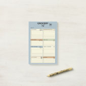 Blauwe Wekelijkse Boodschappenlijst - Post-it® Notes (Op bureau)