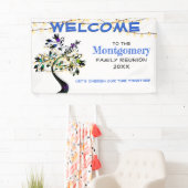 Blauwe welkomstgezinshereniger - Banner met bomen (Insitu)