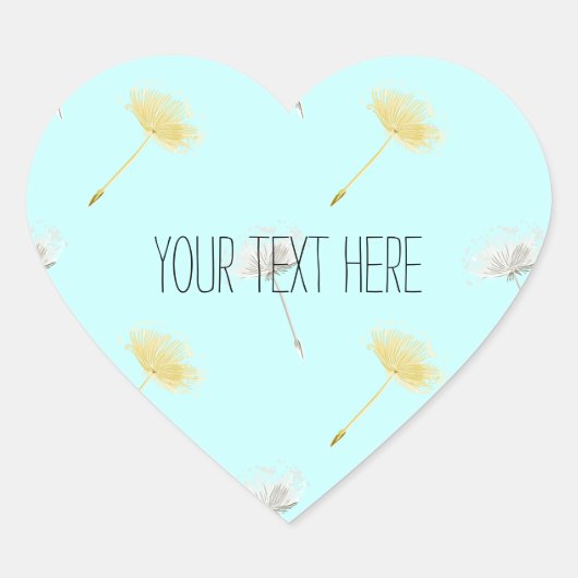 Blauwe Wensen Paardenbloem Bloemen Hart Sticker (Voorkant)