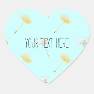 Blauwe Wensen Paardenbloem Bloemen Hart Sticker