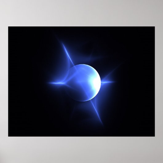 Blauwe wereldafdrukken poster (Voorkant)