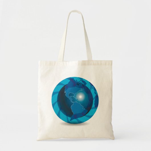 Blauwe Wereldbol Canvas tas (Voorkant)