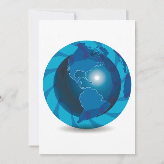 Blauwe Wereldbol Kaart (Voorkant)