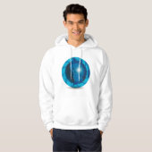 Blauwe Wereldbol Mannen hoodie (Voorkant volledig)