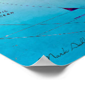 Blauwe Wereldbol Wereldkaart Poster (Hoek)