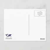 blauwe wereldkaart afbeelding briefkaart (Achterkant)