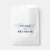 Blauwe Wereldkaart Bestemming Bruiloft Bedankzakje (Voorkant)