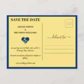 Blauwe Wereldkaart bruiloft Briefkaart (Achterkant)