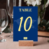 Blauwe Wereldkaart Paspoort Bestemming Bruiloft Kaart