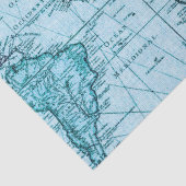 Blauwe Wereldkaart Tissuepapier (Detail)
