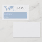 Blauwe wereldkaart visitekaartje (Voorkant / Achterkant)