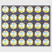 Blauwe wereld's beste schoolwerkerpapier cadeaupapier (Vlak)