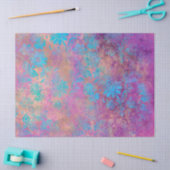 Blauwe werkbloemen met schuifwiel op Paarse loskop Tissuepapier (Craft)