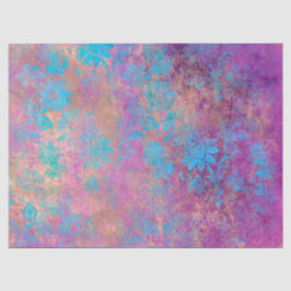 Blauwe werkbloemen met schuifwiel op Paarse loskop Tissuepapier