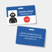 Blauwe werknemer badge (Front & Back)