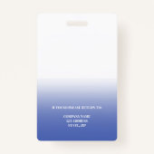 Blauwe werknemer foto-ID bedrijfsbeveiliging Badge (Achterkant)